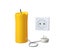 Yellow 3d candle with an electric cord