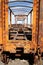 Yellow abandoned train at Uyuni, Bolivia