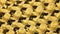 Yellow abstract cubes forming a background. Repeating pattern. 3D illustration