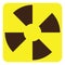 Yellow abstract warning sign, icon