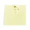 Yellow adhesive note attached safety pin