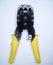 Yellow Adjustable wire stripper isolated on a white background, Adjustable wire stripper isolated isolated a white background,