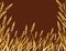 Yellow african savanna grass flat vector illustration on brown background