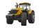 Yellow agricultural tractor, front view