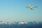 Yellow Aircraft and the Mountains