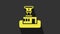Yellow Airport control tower icon isolated on grey background. 4K Video motion graphic animation