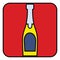 Yellow alcohol bottle, icon