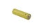 Yellow alkaline battery isolated on pure white