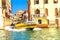 Yellow Ambulance Colorful Grand Canal Venice Italy