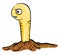 Yellow angry worm, illustration, vector