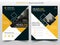 Yellow annual report brochure flyer design template vector, Leaflet cover presentation abstract flat background, layout in A4