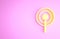 Yellow Antenna icon isolated on pink background. Radio antenna wireless. Technology and network signal radio antenna