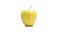 Yellow apple on white background rotating 360 degrees 4k