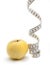 Yellow apple wiht measuring tape