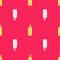Yellow Aqualung icon isolated seamless pattern on red background. Oxygen tank for diver. Diving equipment. Extreme sport