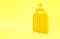 Yellow Aqualung icon isolated on yellow background. Oxygen tank for diver. Diving equipment. Extreme sport. Diving