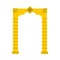 Yellow arch icon, flat style