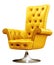 Yellow armchair with clipping path 3d