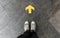 Yellow arrow direction on the floor