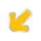 Yellow arrow pointing left down, clip art yellow arrow icon pointing for left down, 3d arrow symbol indicates yellow direction