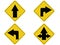 Yellow arrow traffic sign
