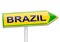 The yellow arrow with the word Brazil