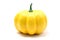 Yellow artificial pumpkin on white background