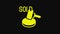 Yellow Auction hammer icon isolated on black background. Gavel - hammer of judge or auctioneer. Bidding process, deal