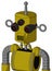 Yellow Automaton With Cylinder Head And Speakers Mouth And Three-Eyed And Single Antenna