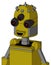 Yellow Automaton With Dome Head And Happy Mouth And Three-Eyed And Spike Tip