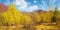 yellow autumnal landscape in mountains