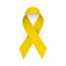 Yellow awareness ribbon. Spina bifida and childhood cancer awareness symbol. Isolated vector illustration