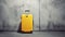 Yellow baggage suitcase. Generative AI