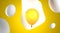 Yellow Balloon Flying Over White Background, Egg Look-like. Magic Realism. Surrealism. 3d rendering