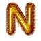 yellow balloon foil honey honeycomb letter n