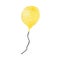 Yellow balloon watercolor isolated