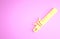 Yellow Bamboo flute indian musical instrument icon isolated on pink background. Minimalism concept. 3d illustration 3D