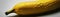 Yellow Banana With Droplets Standing On A White Matte Background Panoramic Banner. Generative AI