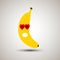 Yellow banana emoji in love. Emoticon for apps. Yellow banana fr