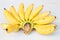 Yellow banana group on wooden background