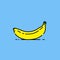 Yellow banana line icon