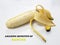 Yellow bananas on white. Bunch of bananas isolated on w