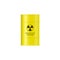 Yellow barrel for storage and transportation of radioactive waste. Radiation hazard sign