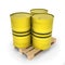 Yellow barrels on a pallet