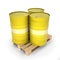 Yellow barrels on a pallet