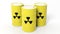 Yellow barrels for radioactive biohazard waste