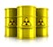 Yellow barrels with radioactive waste