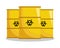 Yellow barrels with toxic, radioactive waste. Hazardous waste. Ecological concept. Illustration vector