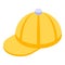 Yellow baseball cap icon, isometric style