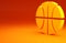 Yellow Basketball ball icon isolated on orange background. Sport symbol. Minimalism concept. 3d illustration 3D render